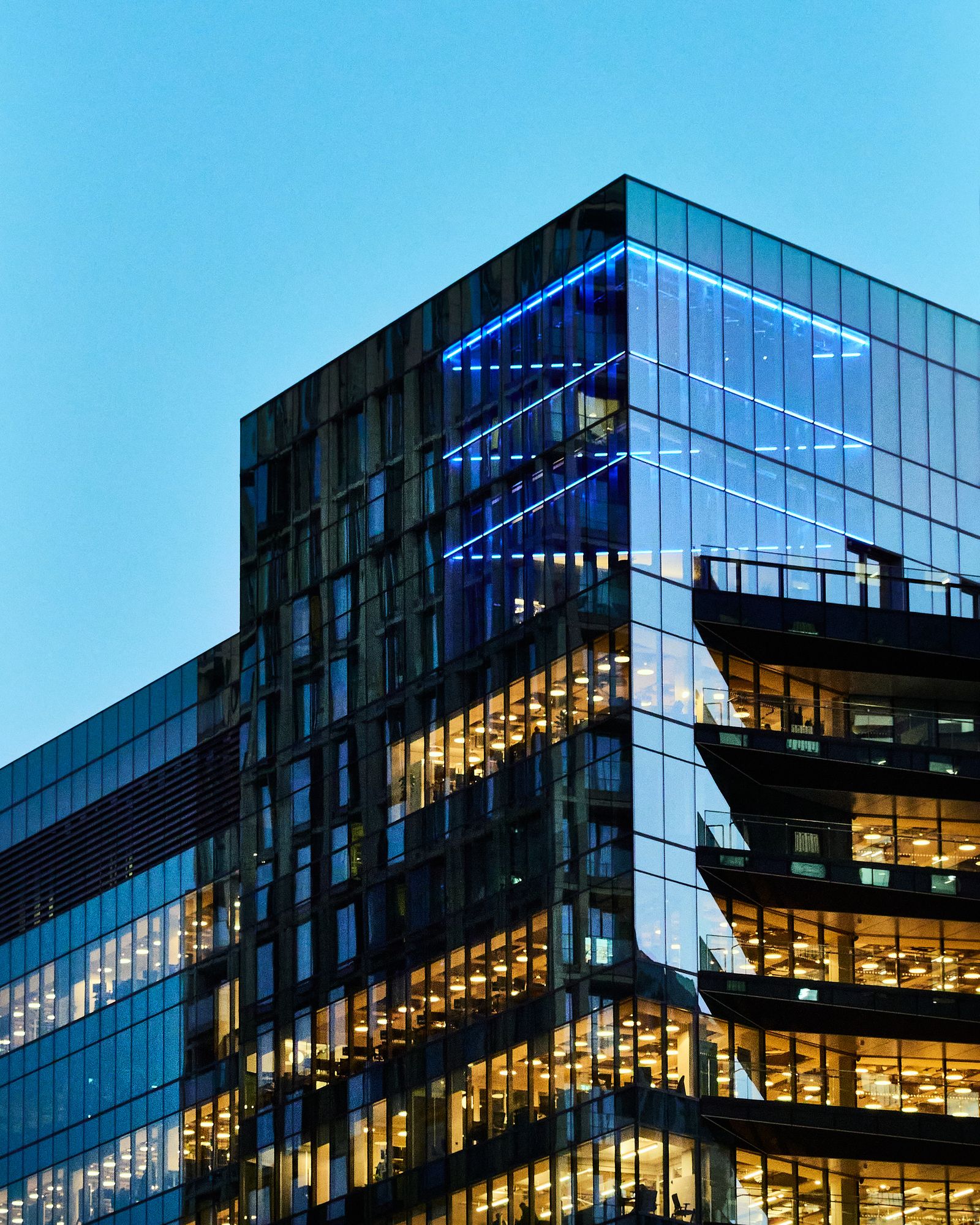 Building exterior at dusk