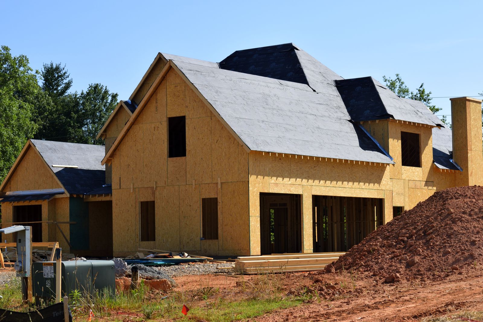 Completed framing of the two-story home