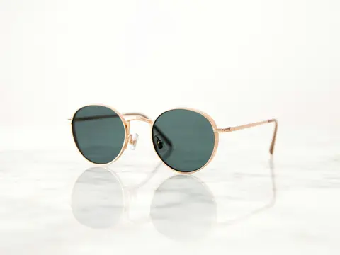 Ray-Ban Soleil round sunglasses in Gold / G-15 Green